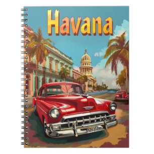 Caderno Espiral Havana Dreams: Cruise em um Carro vintage