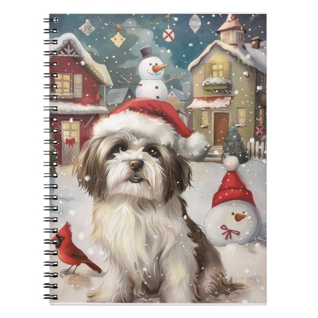 Caderno Espiral Havanese Winter Wonderland Christmas Joy (Frente)