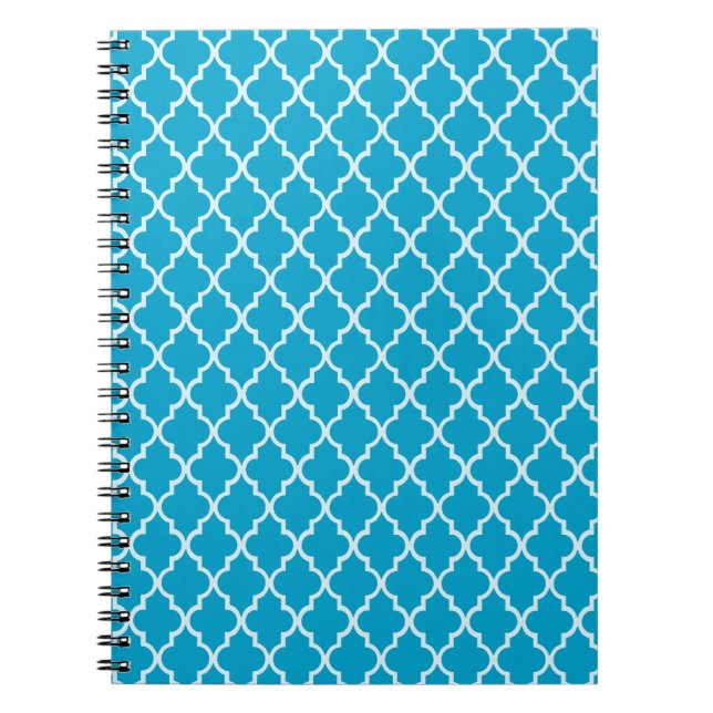 Caderno Espiral Hawaiai Ocean Blue E White Marroquino (Frente)