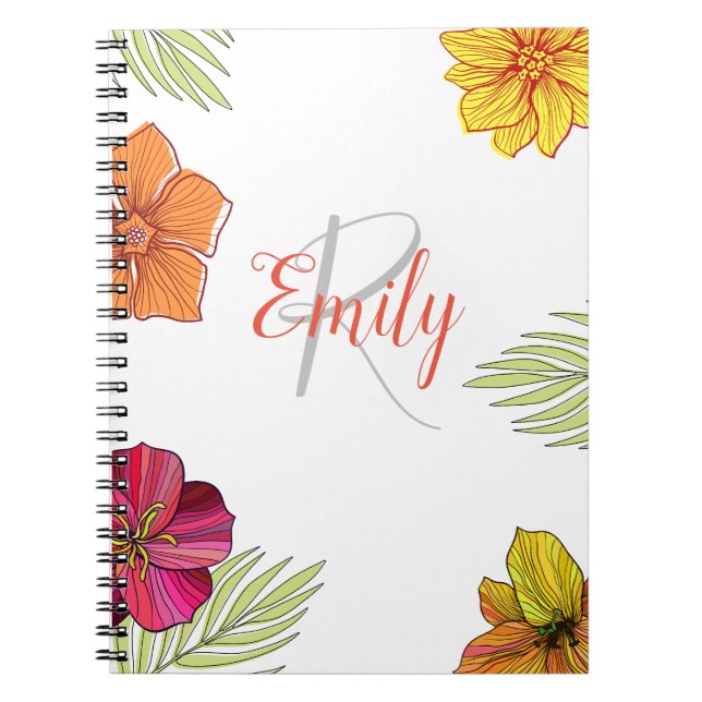 Caderno Espiral Hawaiian Aloha Floral (Frente)