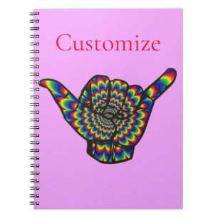 Caderno Espiral Hawaiian Shaka Psychedelic Thunder_Cove