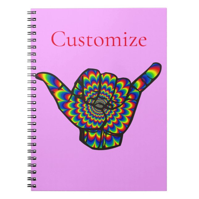 Caderno Espiral Hawaiian Shaka Psychedelic Thunder_Cove (Frente)