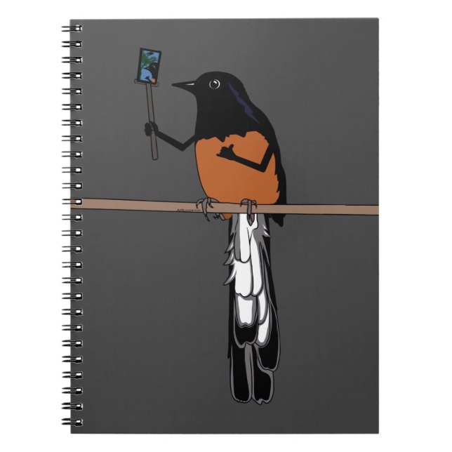 Caderno Espiral Hawaiian Shama Bird Selfie (Frente)