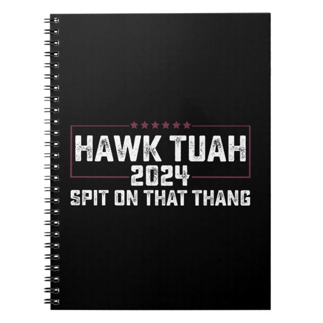 Caderno Espiral Hawk Tuah 2024 cuspiu Naquela Coisa Presidencial (Frente)