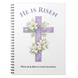 Caderno Espiral He is Risen Floral Cross 2026 Prayer Journal