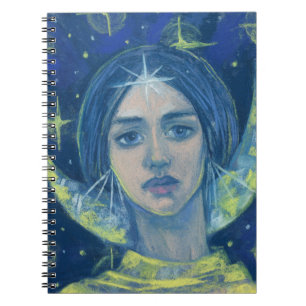 Caderno Espiral Hecate, Deusa da Lua, pintura pastel, arte da fant