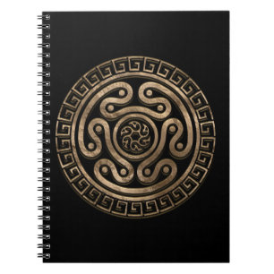Caderno Espiral Hecate Wheel Black e Dourado