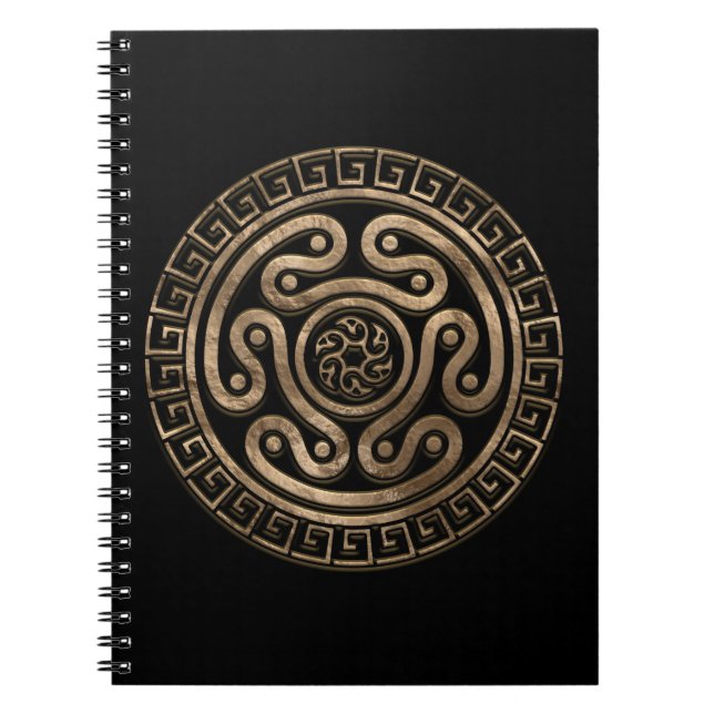 Caderno Espiral Hecate Wheel Black e Dourado (Frente)