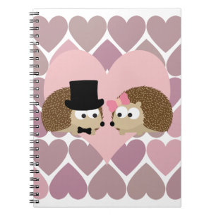 Caderno Espiral Hedgehog Love with Hearts