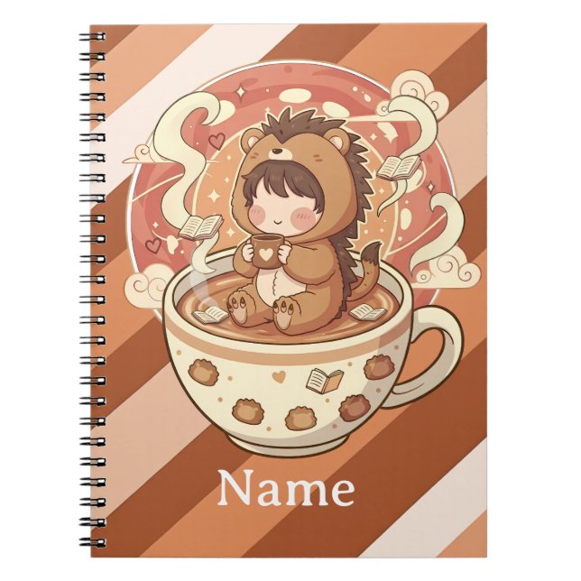 Caderno Espiral Hedgehog Study Session Spiral Notebook (Frente)