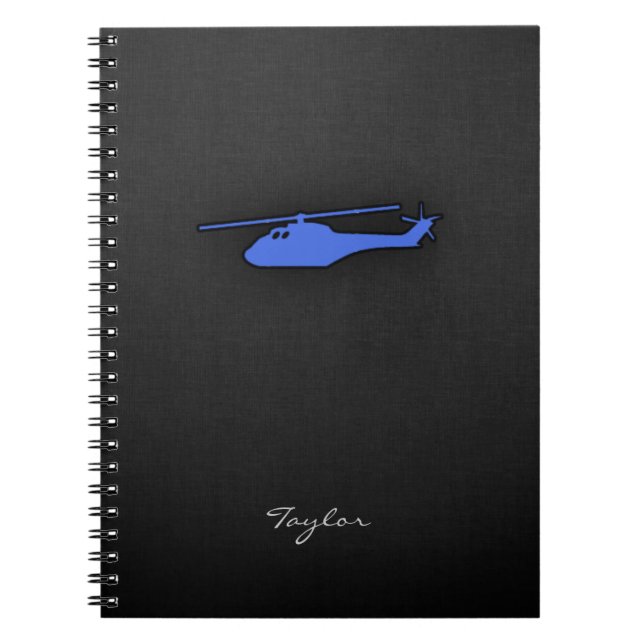 Caderno Espiral Helicóptero Real Azul (Frente)