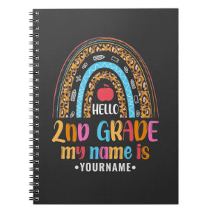 Caderno Espiral Hello Second Grade Back To School Gift