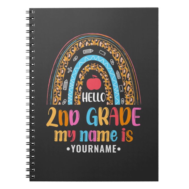Caderno Espiral Hello Second Grade Back To School Gift (Frente)