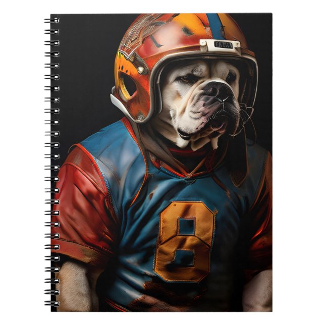 Caderno Espiral Helmet Do Jogador De Futebol Americano Bulgue Leat (Frente)