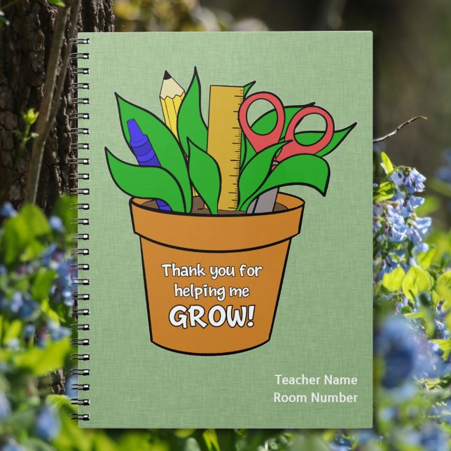 Caderno Espiral Helping me Grow Teacher Gift Spiral Photo Notebook (Criador carregado)