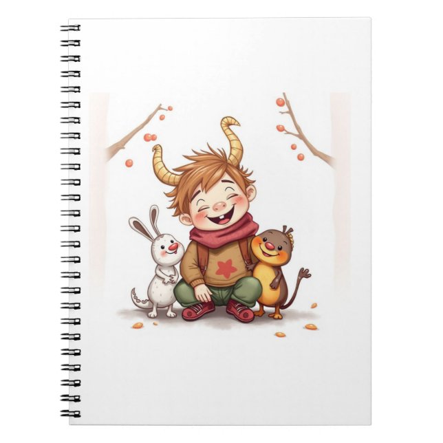 Caderno Espiral „Herbstfreunde – Ein Tag voller Lachen“ (Frente)