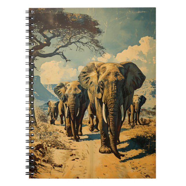 Caderno Espiral Herdeiro elefante Vintage (Frente)