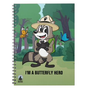 Caderno Espiral Herói da borboleta do rick da guarda florestal