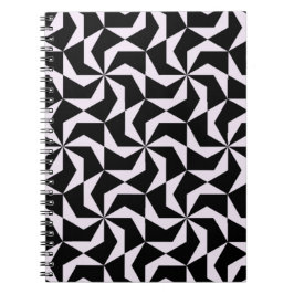 Caderno Espiral Hexágono Geométrico Abstrato preto e rosa sem cost