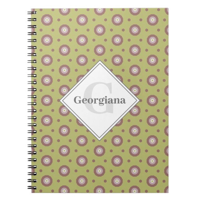 Caderno Espiral Hexágonos Neutros Geométricos Personalizados (Frente)