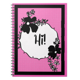 Caderno Espiral Hi There! – Bright Floral Hello Notebook