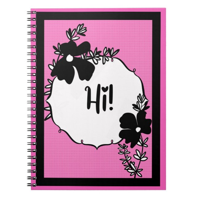 Caderno Espiral Hi There! – Bright Floral Hello Notebook (Frente)