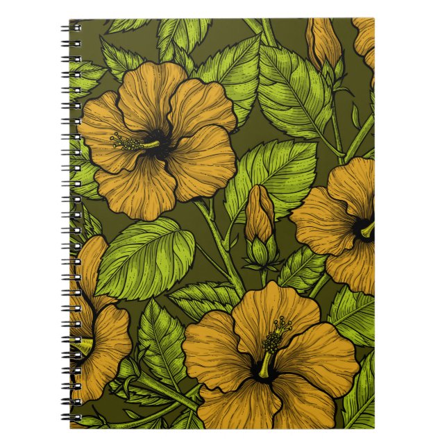 Caderno Espiral hibisco amarelo (Frente)