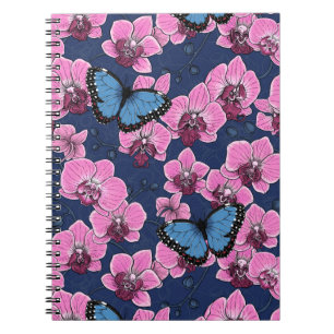 Caderno Espiral Hibisco Botânico Vintage e Beija-flor
