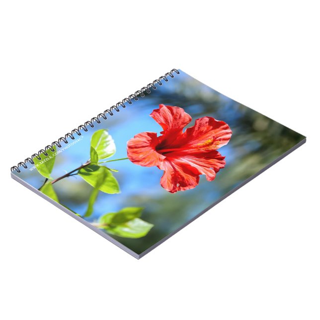 Caderno Espiral Hibisco Vermelho (Left Side)