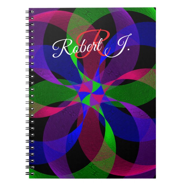 Caderno Espiral Híbrido Geométrico 2D 3D (Frente)