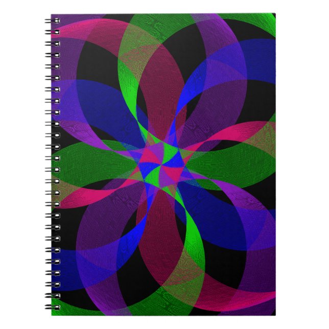 Caderno Espiral Híbrido Geométrico 3D 2D (Frente)