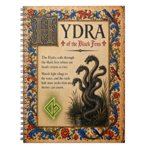 Caderno Espiral Hidra, Arte do Bestiário Medieval