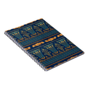 Caderno Espiral Hieróglifos Egípcios Besouros Dourados Brilho Dour