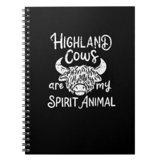 Caderno Espiral Highland Cows Are My Spirit Animal Scottish Highla