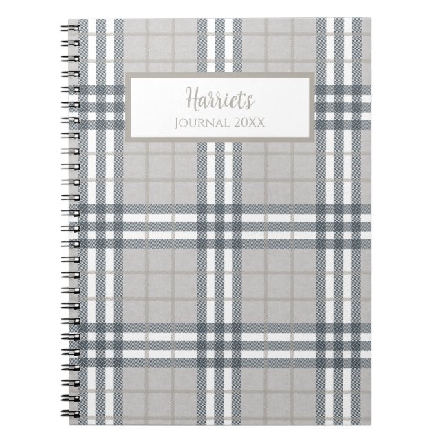 Caderno Espiral Highland Plaid Personalized Journal Notebook (Frente)