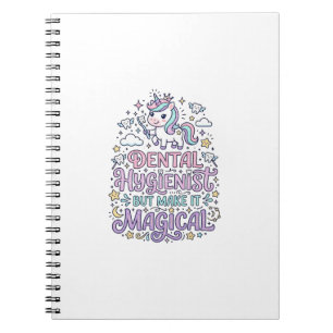 Caderno Espiral Higienista Dental Unicórnio, mas Torne-o Mágico Fo
