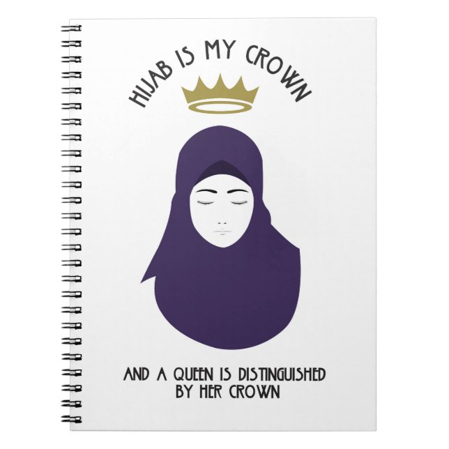 Caderno Espiral Hijab é minha coroa - ROXO (Frente)