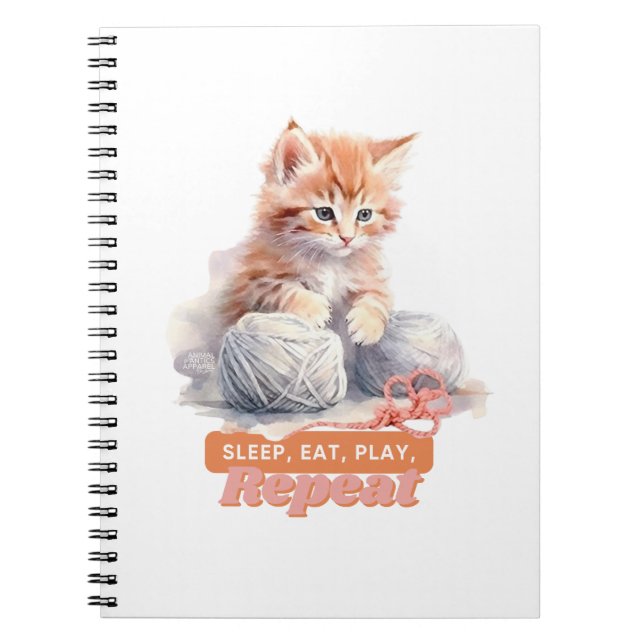 Caderno Espiral Hillarie Cat Cote para Amantes de os animais Anive (Frente)