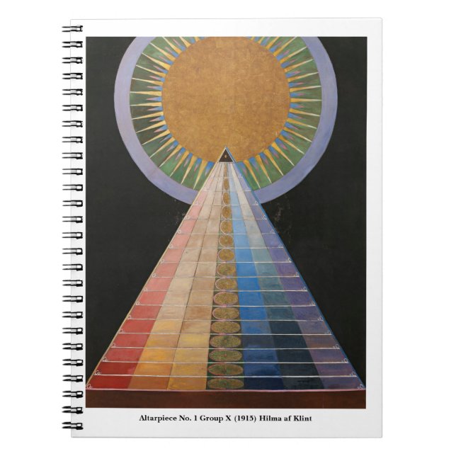 Caderno Espiral Hilma af Klint abstrato art (Frente)