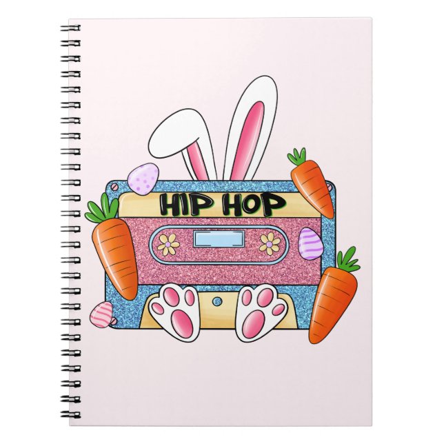 Caderno Espiral Hip Hop Cassette Tape Bunny (Frente)