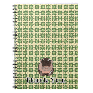 Caderno Espiral Hipopótamo Moodeng ao estilo tailandês.