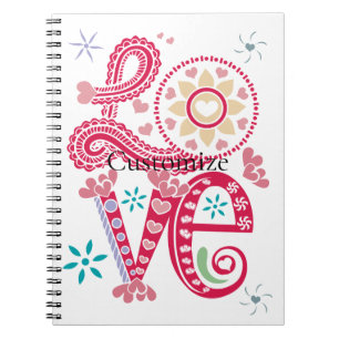 Caderno Espiral Hippie Groovy - Sinal de Amor Thunder_Cove