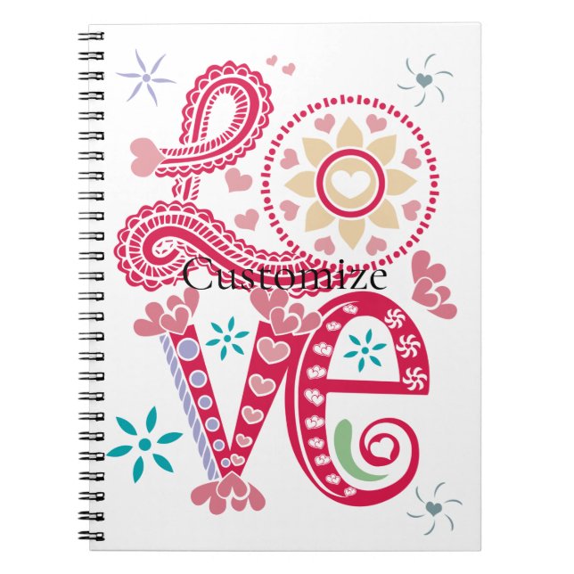 Caderno Espiral Hippie Groovy - Sinal de Amor Thunder_Cove (Frente)