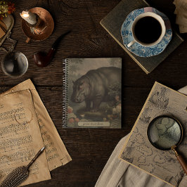 Caderno Espiral Hippo Botânico Vintage, personalizável