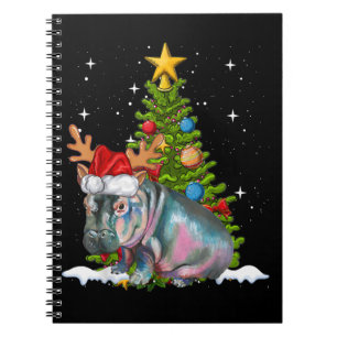 Caderno Espiral Hippo Fiona Árvore de Natal Hippopotamus