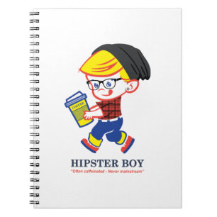 Caderno Espiral Hipster Boy - Ilustração de paródia