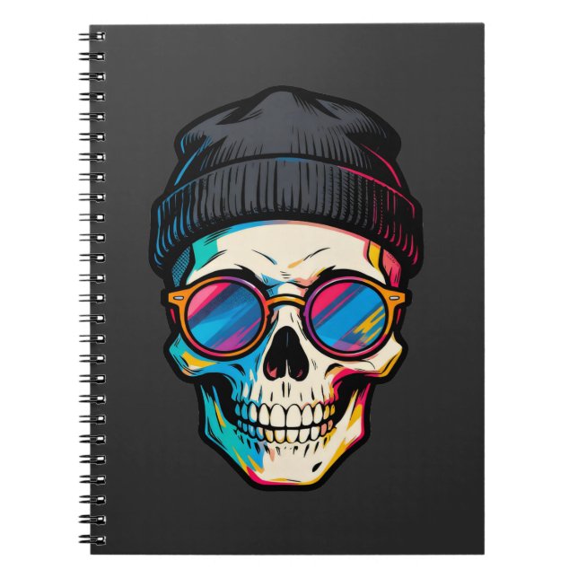 Caderno Espiral Hipster Skully (Frente)