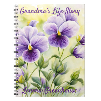 Caderno Espiral História do Dia das Mães, Violetas em Woodland, Vi