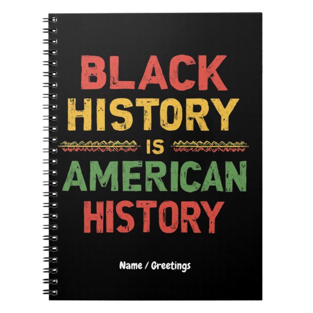 Caderno Espiral História Negra É História Americana Honrando Áfric (Frente)