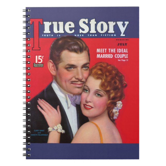 Caderno Espiral História verdadeira - Clark Gable & Jeanette (Frente)
